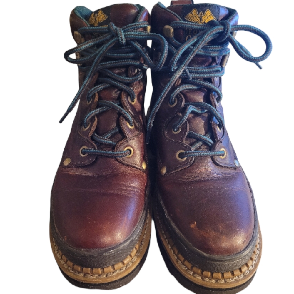 Georgia Giant Womens Leather steel toed work boots  - 6.       D38